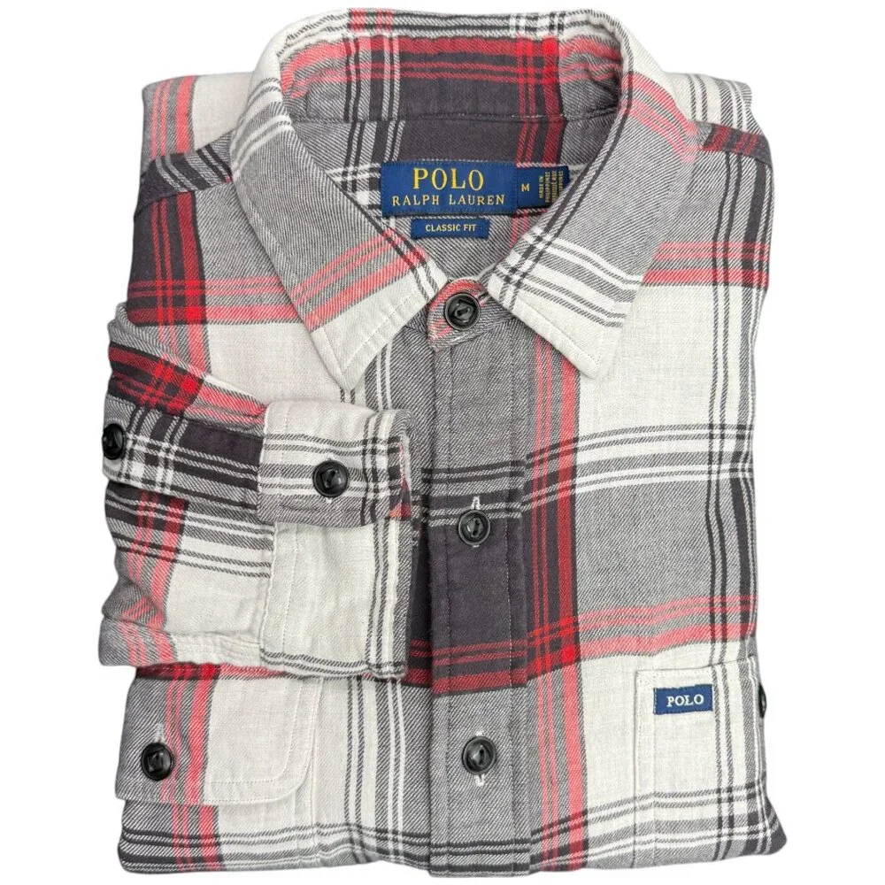 EUC Men's POLO RALPH LAUREN Classic Fit Lined Plaid Flannel Shirt | Size‎ M
